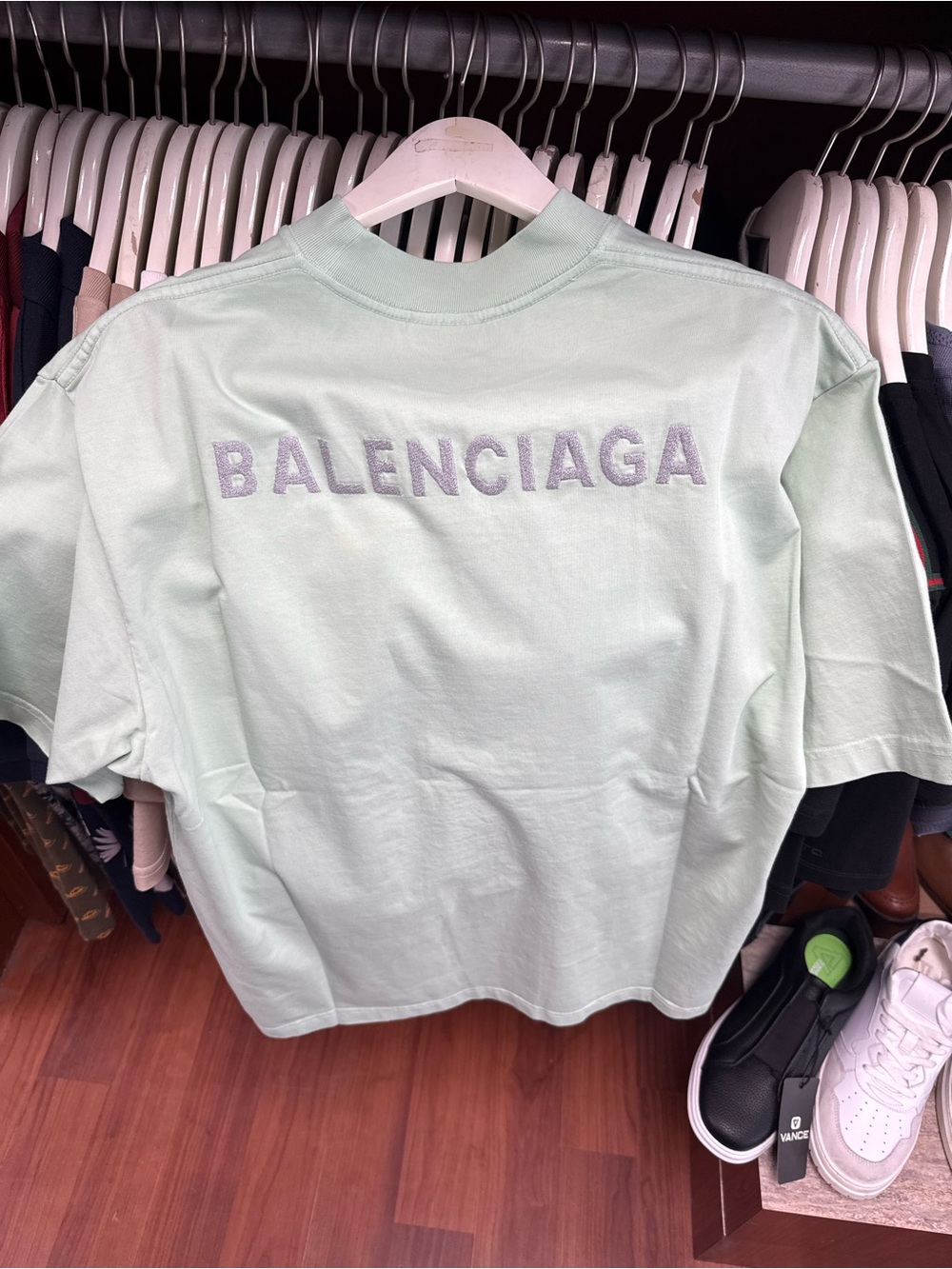 Balenciaga Pastel Mint Logo Tee